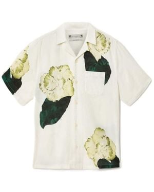 AllSaints Nouvelle Short Sleeve Linen Blend Shirt - White