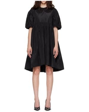 Simone Rocha Puff-Sleeve Petal-Collar Dress - Black