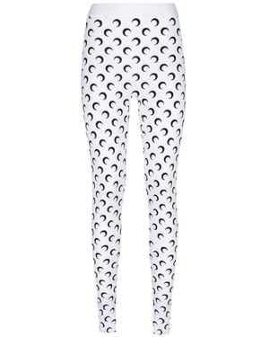 Marine Serre Moon Printed Skinny-Cut Leggings - White