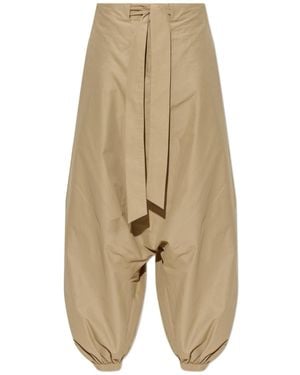 Balmain Tie-Waist Drop-Crotch Trousers - Natural