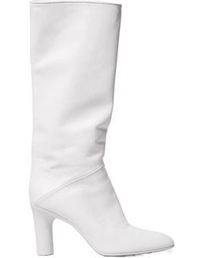 Celine Round-Toe Tall Boots - White