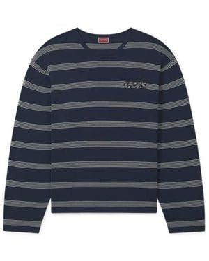 KENZO Sounds' Embroidered Mariniere Sweater - Blue
