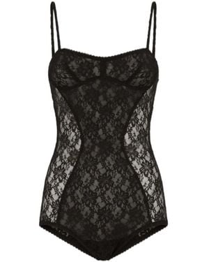 The Attico The Lace Bodysuit - Black