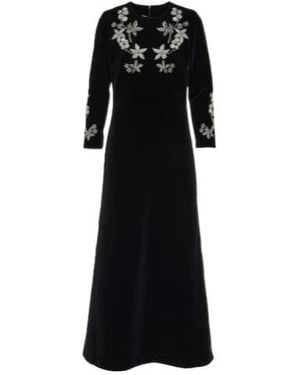 Dodo Bar Or Dushi Embellished Velvet Midi Dress - Black