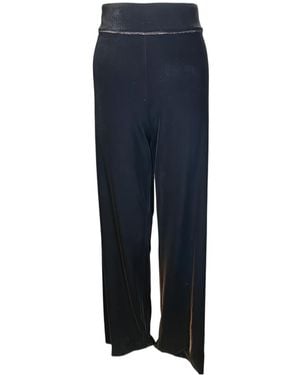 D.exterior Elastic Waistband Casual Trousers - Blue