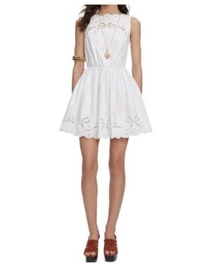 Self-Portrait Broderie-Anglaise Mini Dress - White