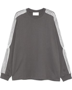 Song For The Mute Stripe Sleeve Jumper - Grey