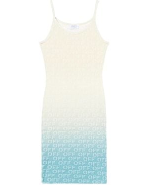 Off-White c/o Virgil Abloh Gradient-Effect Logo Midi Dress - White