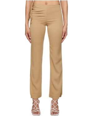 Christopher Esber Bertoia Ruched Slim-Fit Trousers - Natural