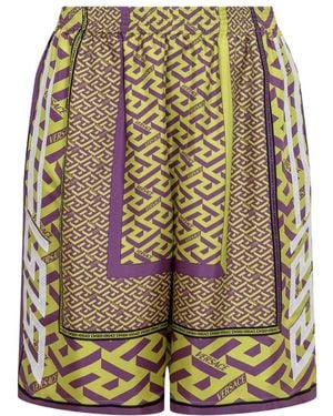 Versace Greca Pattern Logo Printed Shorts - Multicolour