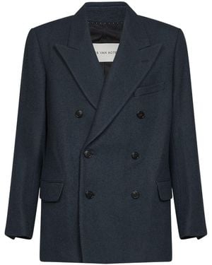 Dries Van Noten Double-Breasted Jacket - Blue