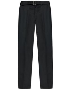 MM6 by Maison Margiela Pressed Crease Belted Trousers - Black