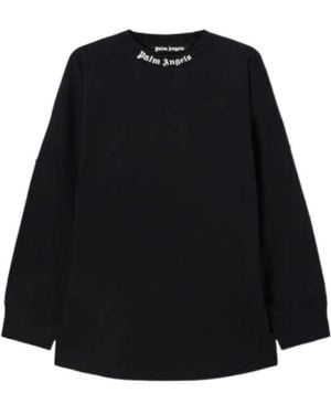 Palm Angels Classic Logo Long-Sleeved T-Shirt - Black