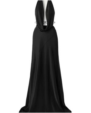 Alex Perry Halter Draped Maxi Gown - Black