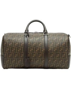 Fendi Logo Detailed Medium Duffle Bag - Brown