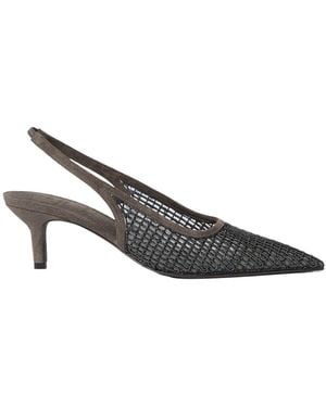 Brunello Cucinelli Precious Net Embroidery City Pumps - Multicolor