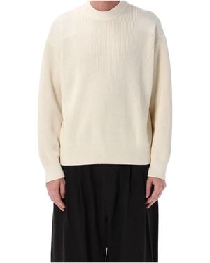 Studio Nicholson Combo Panel Knit Sweater - White