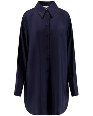Rohe Long Silk Shirt - Blue