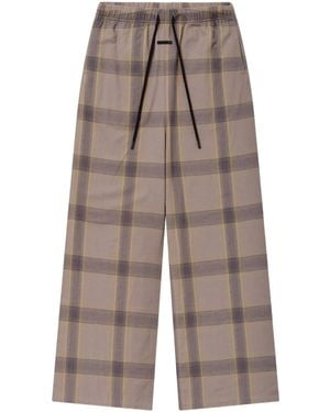 Fear Of God Drawstring Plaid Lounge Trousers - Grey