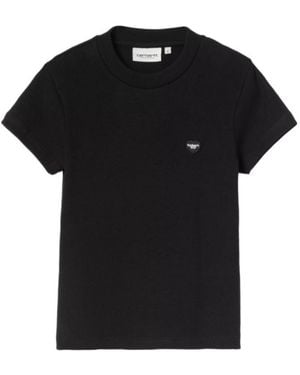 Carhartt Heart Logo Ribbed T-Shirt - Black
