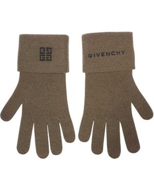 Givenchy Logo Gloves - Natural