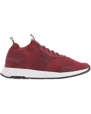BOSS Solid Color Tennis Sneakers - Red