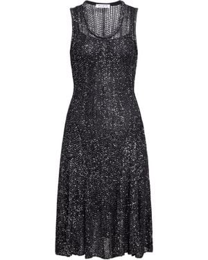 Alaïa Alaïa Sequin Knit Skater Dress - Black