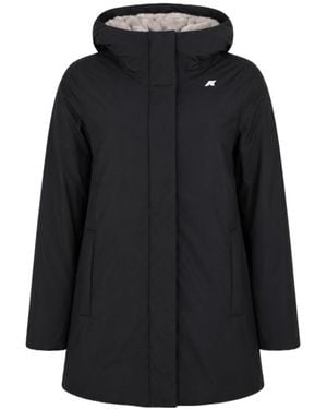 K-Way Hooded Fleece-Lined Coat - Black