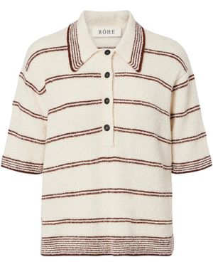 Rohe Striped Cotton-Blend Polo Shirt - Natural