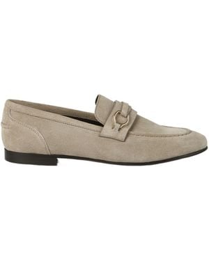 Brunello Cucinelli Suede Loafers With Bit Detail - Grey