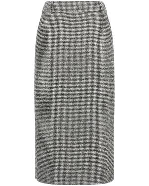 Ermanno Scervino High Waist Back-Slit Midi Skirt - Gray