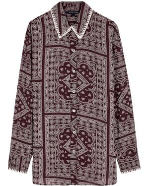 Veronica Beard Lloyd Printed Cotton-Blend Shirt - Purple