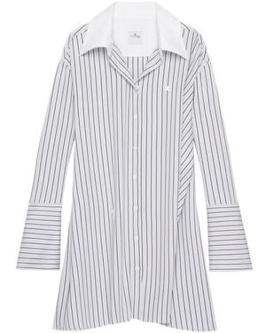Courreges Courrèges Twist Striped Shirt Dress - White