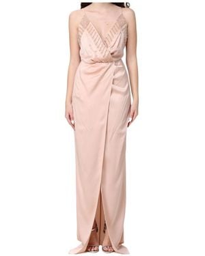 Elisabetta Franchi Draped Sequin Maxi Dress - Pink