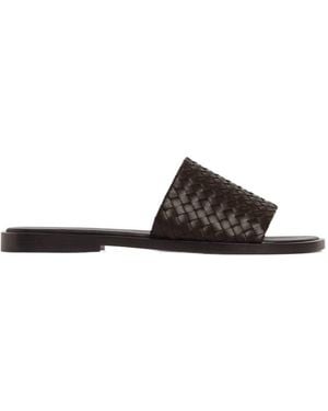 Bottega Veneta Elio Slip-On Sandals - Brown