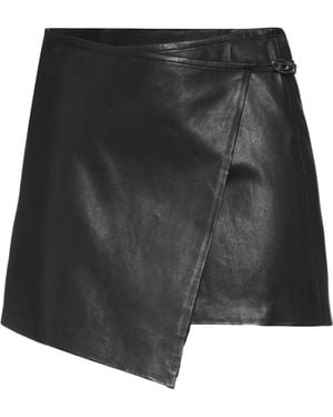 DIESEL Stylish Versatile Solid Color Leather Skirt - Black
