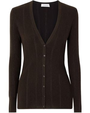 Gabriela Hearst Lillian Pointelle-Knit Wool Cardigan - Black