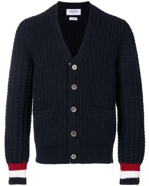 Thom Browne V-Neck Knitted Cardigan - Blue