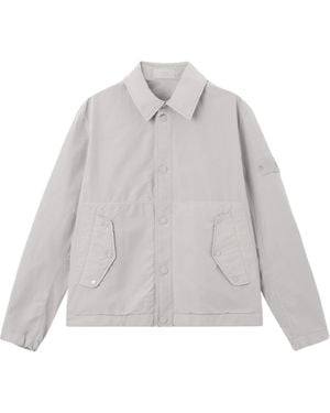 Stone Island Logo Patch Buttoned Jacket - Grey