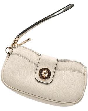 Marc Jacobs Turnlock Leather Clutch Bag - White