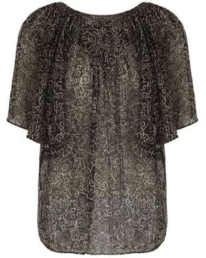 Isabel Marant Isabel Marant Étoile Neslya Floral-Printed Tie-Fastened Blouse - Grey