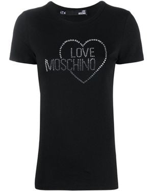 Moschino T-Shirt With Round Neck And Short Sleeves - Black
