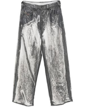 DIESEL 1997 D-Enim-M Logo-Patch Pants - Gray