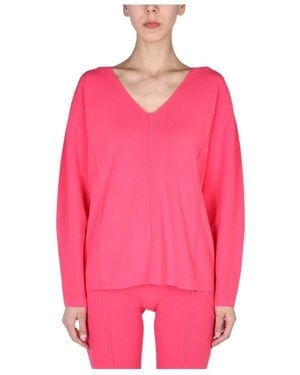 Helmut Lang V-Neck Long-Sleeved Jumper - Pink