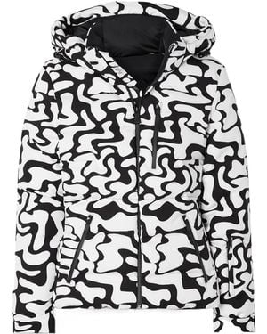 Aztech Mountain Hooded Printed Down Ski Jacket - Black