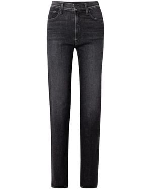 Mother Zip Heel High-Rise Straight-Leg Jeans - Blue