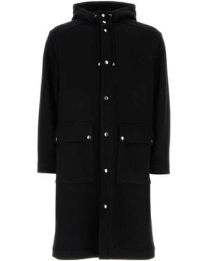 Aspesi Hooded Buttoned Parka Coat - Black