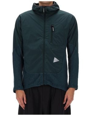 and wander Alpha Direct Hooded Casual Jacket - Blue
