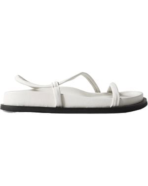 St. Agni Twist Leather Slingback Sandals - White