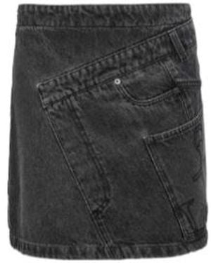 JW Anderson Jw Anderson Mid-Rise Twisted Denim Mini Skirt - Black